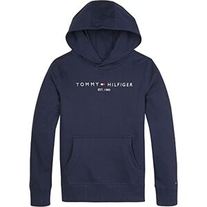 Tommy Hilfiger Kinder Unisex Hoodie Essential mit Kapuze, Blau (Twilight Navy), 14 Jahre Tommy Hilfiger Kinder Unisex Hoodie Essential mit Kapuze, Blau (Twilight Navy), 14 Jahre