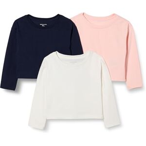 Amazon Mädchen Langarmshirt, 3er-Pack, Elfenbein/Marineblau/Rosa, 5 Jahre Amazon Mädchen Langarmshirt, 3er-Pack, Elfenbein/Marineblau/Rosa, 5 Jahre