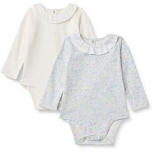 Amazon x Sofia Grainge Baby Mädchen Langärmeliger Bodysuit mit Rüschenkragen, 2er-Pack, Blüten/Elfenbein, 6-9 Monate Amazon x Sofia Grainge Baby Mädchen Langärmeliger Bodysuit mit Rüschenkragen, 2er-Pack, Blüten/Elfenbein, 6-9 Monate