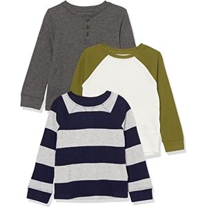 Amazon Jungen Langärmeliges, gestricktes Thermo-T-Shirt, 3er-Pack, Grau Rugby-Streifen/Kohlegrau/Weiß, 5 Jahre Amazon Jungen Langärmeliges, gestricktes Thermo-T-Shirt, 3er-Pack, Grau Rugby-Streifen/Kohlegrau/Weiß, 5 Jahre