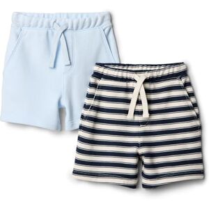 Amazon x Sofia Grainge Baby Jungen Shorts aus French Terry mit Gummizug, 2er-Pack, Hellblau/Streifen, 6-9 Monate Amazon x Sofia Grainge Baby Jungen Shorts aus French Terry mit Gummizug, 2er-Pack, Hellblau/Streifen, 6-9 Monate