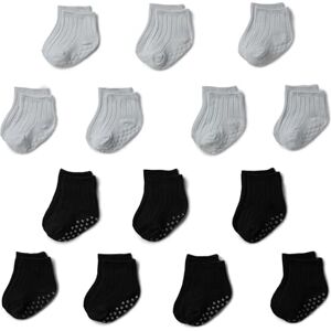 Amazon Unisex Baby Gerippte Knöchelsocken mit rutschfester Sohle, 14 Paar, Schwarz/Grau, 0-6 Monate Amazon Unisex Baby Gerippte Knöchelsocken mit rutschfester Sohle, 14 Paar, Schwarz/Grau, 0-6 Monate