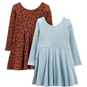 Simple Joys by Carter's Mädchen 2-Pack Stretch Rib Dresses Kleid, Braun Tiermuster/Staubblau, 7 Jahre (2er Pack) Simple Joys by Carter's Mädchen 2-Pack Stretch Rib Dresses Kleid, Braun Tiermuster/Staubblau, 7 Jahre (2er Pack)