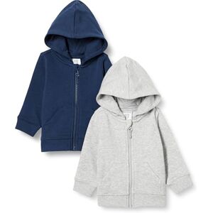 Amazon Unisex Baby Kapuzenpullover mit Reißverschluss aus französischem Frottee, 2er-Pack, Hellgrau Meliert/Marineblau, 3-6 Monate Amazon Unisex Baby Kapuzenpullover mit Reißverschluss aus französischem Frottee, 2er-Pack, Hellgrau Meliert/Marineblau, 3-6 Monate