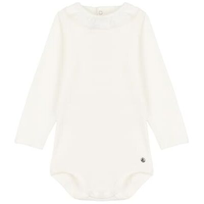 Petit Bateau Baby Mädchen Langarm-Body mit Kragen, Weiss Marshmallow, 3 Monate Petit Bateau Baby Mädchen Langarm-Body mit Kragen, Weiss Marshmallow, 3 Monate