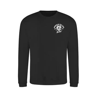 AMERICAN COLLEGE USA , Sweatshirts, Pullover, Jungen, Mädchen, Westen, Hoodies, Fleece, Jacke, Thermo, Mit Kapuze, Kinder Bekleidung, Unisex, Modell ACSCRW6 Black 14 Jahre AMERICAN COLLEGE USA , Sweatshirts, Pullover, Jungen, Mädchen, Westen, Hoodies, Fleece, Jacke, Thermo, Mit Kapuze, Kinder Bekleidung, Unisex, Modell ACSCRW6 Black 14 Jahre