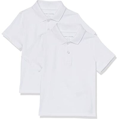 Amazon Jungen Active Performance Poloshirts, 2er-Pack, Weiß, Größe L Amazon Jungen Active Performance Poloshirts, 2er-Pack, Weiß, Größe L