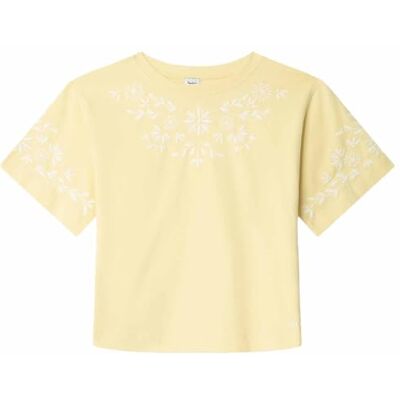 Pepe Jeans Mädchen Geraldine T-Shirt, Gelb (zartes Gelb), 12 Jahre Pepe Jeans Mädchen Geraldine T-Shirt, Gelb (zartes Gelb), 12 Jahre