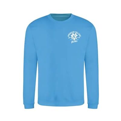 AMERICAN COLLEGE USA , Sweatshirts, Pullover, Jungen, Mädchen, Westen, Hoodies, Fleece, Jacke, Thermo, Mit Kapuze, Kinder Bekleidung, Unisex, Modell ACSCRW6 Indigo 14 Jahre AMERICAN COLLEGE USA , Sweatshirts, Pullover, Jungen, Mädchen, Westen, Hoodies, Fleece, Jacke, Thermo, Mit Kapuze, Kinder Bekleidung, Unisex, Modell ACSCRW6 Indigo 14 Jahre