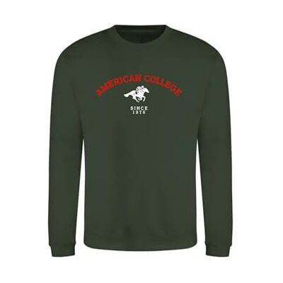 AMERICAN COLLEGE USA , Sweatshirts, Pullover, Jungen, Mädchen, Westen, Hoodies, Fleece, Jacke, Thermo, Mit Kapuze, Kinder Bekleidung, Unisex, Modell ACSCRW3 Dark Green 14 Jahre AMERICAN COLLEGE USA , Sweatshirts, Pullover, Jungen, Mädchen, Westen, Hoodies, Fleece, Jacke, Thermo, Mit Kapuze, Kinder Bekleidung, Unisex, Modell ACSCRW3 Dark Green 14 Jahre