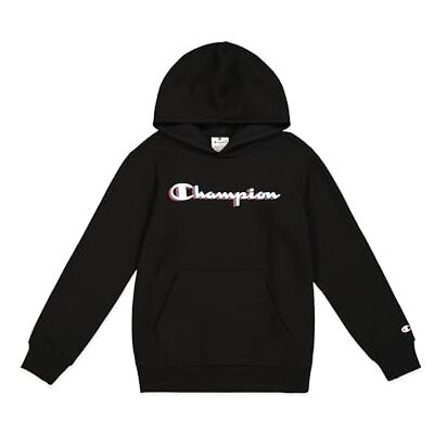 Champion Jungen Legacy Boy Big Logo Hoodie Hooded Sweatshirt, Black (KK001), Champion Jungen Legacy Boy Big Logo Hoodie Hooded Sweatshirt, Black (KK001),