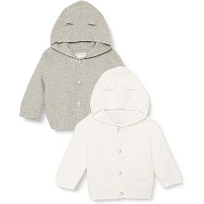 Amazon Unisex Baby Kapuzenpullover, 2er-Pack, Elfenbein/Grau Meliert, 6-9 Monate Amazon Unisex Baby Kapuzenpullover, 2er-Pack, Elfenbein/Grau Meliert, 6-9 Monate