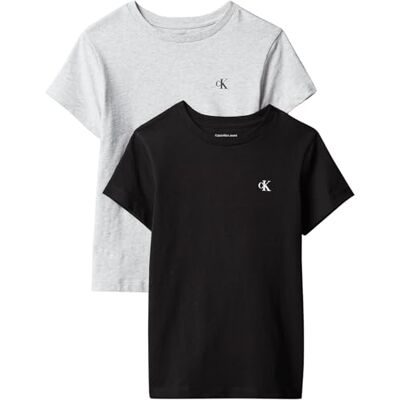 Calvin Mädchen 2 Pack Slim T-Shirt Lvcktja29g Set, Black (Snowheather/Black), 16 Jahre Calvin Mädchen 2 Pack Slim T-Shirt Lvcktja29g Set, Black (Snowheather/Black), 16 Jahre