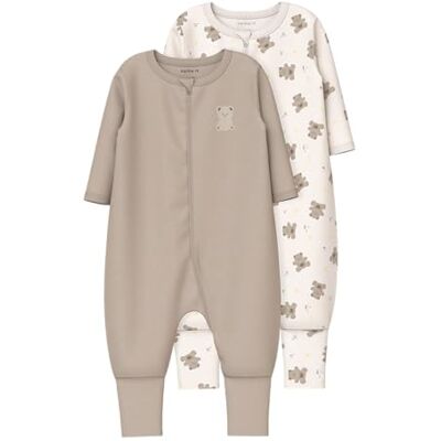 NAME IT Unisex Child Schlafanzug 2er-Pack Nbnnightsuit 2P Zip Ff Jet Bear Noos, Jet Stream, 62 EU NAME IT Unisex Child Schlafanzug 2er-Pack Nbnnightsuit 2P Zip Ff Jet Bear Noos, Jet Stream, 62 EU