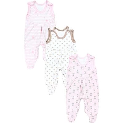 TupTam Strampler 3er Set Dreierpack Baby Strampler mit Füßen aus reiner Baumwolle, weich TupTam Strampler 3er Set Dreierpack Baby Strampler mit Füßen aus reiner Baumwolle, weich