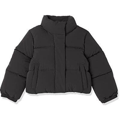 Amazon Mädchen Kurze Steppjacke Mit Durchgehendem Reißverschluss (Aus Mattem Oder Sherpa Fleece, Gesteppt), Schwarz, 9 Jahre Amazon Mädchen Kurze Steppjacke Mit Durchgehendem Reißverschluss (Aus Mattem Oder Sherpa Fleece, Gesteppt), Schwarz, 9 Jahre