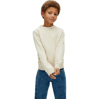 Calvin Kinder Unisex Sweatshirt Mini Badge mit Rundhalsausschnitt, Beige (Oatmeal 13-0401 TCX), 14 Jahre Calvin Kinder Unisex Sweatshirt Mini Badge mit Rundhalsausschnitt, Beige (Oatmeal 13-0401 TCX), 14 Jahre