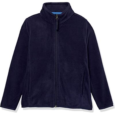 Amazon Jungen Polar-Fleecejacke mit durchgehendem Reißverschluss und Stehkragen, Marineblau, 11-12 Jahre Amazon Jungen Polar-Fleecejacke mit durchgehendem Reißverschluss und Stehkragen, Marineblau, 11-12 Jahre