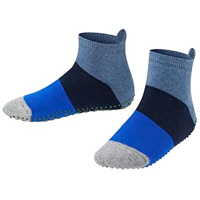 FALKE Unisex Kinder Stoppersocken Colour Block K HP Baumwolle rutschhemmende Noppen 1 Paar, Blau (Denim 6666), 19-22 FALKE Unisex Kinder Stoppersocken Colour Block K HP Baumwolle rutschhemmende Noppen 1 Paar, Blau (Denim 6666), 19-22