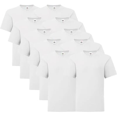 Fruit of the Loom Kinder Shirts Iconic 5er oder 10er Sets Jungen T-Shirt Weiss 116 128 140 152 164 Ringspun Baumwolle Fruit of the Loom Kinder Shirts Iconic 5er oder 10er Sets Jungen T-Shirt Weiss 116 128 140 152 164 Ringspun Baumwolle