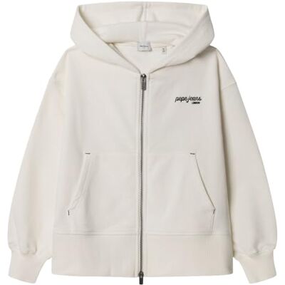 Pepe Jeans Mädchen Galathea Sweatshirt, Weiß (Mousse White), 8 Jahre Pepe Jeans Mädchen Galathea Sweatshirt, Weiß (Mousse White), 8 Jahre