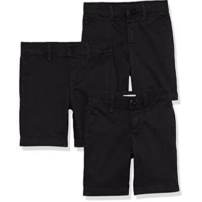 Amazon Jungen Gewebte Uniform-Shorts mit flacher Vorderseite (knitterfrei), 3er-Pack, Schwarz, 10-11 Jahre Große Größen Amazon Jungen Gewebte Uniform-Shorts mit flacher Vorderseite (knitterfrei), 3er-Pack, Schwarz, 10-11 Jahre Große Größen