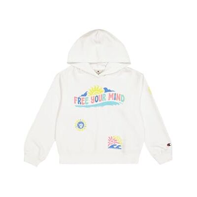 Champion Mädchen Legacy Girl Graphic Hoodie Kapuzenpullover, White (WW001), Champion Mädchen Legacy Girl Graphic Hoodie Kapuzenpullover, White (WW001),