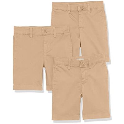 Amazon Jungen Gewebte Uniform-Shorts mit Flacher Vorderseite (knitterfrei), 3er-Pack, Khaki Tan, 10-11 Jahre Slim Amazon Jungen Gewebte Uniform-Shorts mit Flacher Vorderseite (knitterfrei), 3er-Pack, Khaki Tan, 10-11 Jahre Slim