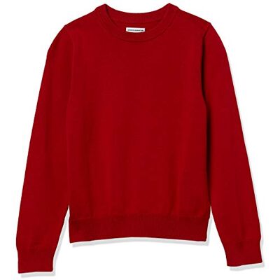 Amazon Jungen Einheitlicher Pullover aus Baumwolle mit Rundhalsausschnitt, Rot, 6-7 Jahre Amazon Jungen Einheitlicher Pullover aus Baumwolle mit Rundhalsausschnitt, Rot, 6-7 Jahre