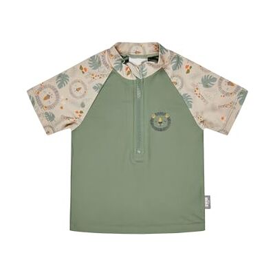 Sterntaler Badeshirt Löwe – Baby- & Kinder-Badeshirt aus Elasthan-Bademodenstoff, Kurzarm, Löwen-Druck, Safari-Ärmel, Reißverschluss vorne, Stehkragen, UV-Schutz 50+, mattgrün, Größe 92 Sterntaler Badeshirt Löwe – Baby- & Kinder-Badeshirt aus Elasthan-Bademodenstoff, Kurzarm, Löwen-Druck, Safari-Ärmel, Reißverschluss vorne, Stehkragen, UV-Schutz 50+, mattgrün, Größe 92