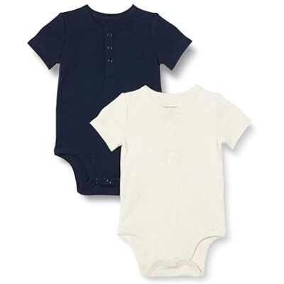 Amazon Unisex Babies' Henley Body, 2er-Pack, Haferbeige Meliert/Marineblau, 3-6 Monate Amazon Unisex Babies' Henley Body, 2er-Pack, Haferbeige Meliert/Marineblau, 3-6 Monate