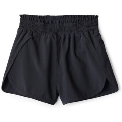 Amazon Mädchen Sportliche Stretch-Shorts mit hohem Bund und elastischem Taillenbund, Schwarz, 12-14 Jahre Amazon Mädchen Sportliche Stretch-Shorts mit hohem Bund und elastischem Taillenbund, Schwarz, 12-14 Jahre