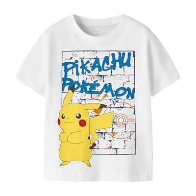 NAME IT Jungen Nmmmihat Pokemon Ss Nreg Top Box Sky, Bright White, 110 NAME IT Jungen Nmmmihat Pokemon Ss Nreg Top Box Sky, Bright White, 110