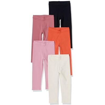 Amazon Mädchen Leggings, 5er-Pack, Elfenbein/Orange/Rosa/Schwarz/Zartrosa, 2 Jahre Amazon Mädchen Leggings, 5er-Pack, Elfenbein/Orange/Rosa/Schwarz/Zartrosa, 2 Jahre
