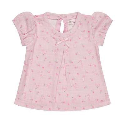 Sterntaler Kurzarmshirt Hase – Baby- und Kinder Shirt aus Baumwolle mit Hasen-Druck, Vorderteil Leinenoptik, Rückteil Jersey, Puffärmel, Zierschleife, Kokosnussknopf, Puderrosa, Größe 68 Sterntaler Kurzarmshirt Hase – Baby- und Kinder Shirt aus Baumwolle mit Hasen-Druck, Vorderteil Leinenoptik, Rückteil Jersey, Puffärmel, Zierschleife, Kokosnussknopf, Puderrosa, Größe 68