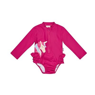 Sterntaler Badeanzug Einhorn – Baby- & Kinder-Badeanzug aus Bademodenstoff mit Elasthan, Einhorn-Druck, Rüschen, Lange Ärmel, UV-Schutz 50+, Purpur, Größe 128 Sterntaler Badeanzug Einhorn – Baby- & Kinder-Badeanzug aus Bademodenstoff mit Elasthan, Einhorn-Druck, Rüschen, Lange Ärmel, UV-Schutz 50+, Purpur, Größe 128