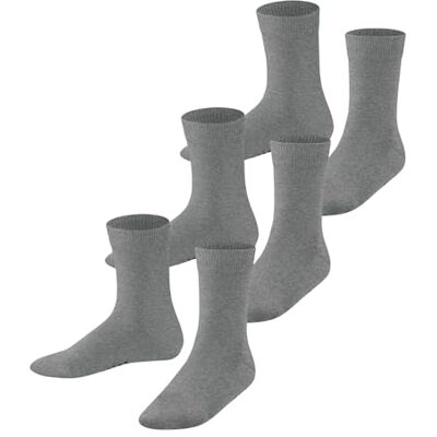 FALKE Unisex Kinder Socken Family Multipack K So Baumwolle einfarbig 3 Paar, Grau Light Grey Melange 3390, 27-30 FALKE Unisex Kinder Socken Family Multipack K So Baumwolle einfarbig 3 Paar, Grau Light Grey Melange 3390, 27-30