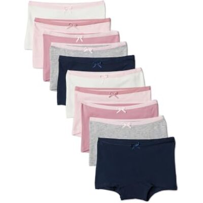 Amazon Mädchen Boxershort-Unterhosen aus Baumwoll-Jersey, 10er Pack, Neutral, 10-11 Jahre Amazon Mädchen Boxershort-Unterhosen aus Baumwoll-Jersey, 10er Pack, Neutral, 10-11 Jahre