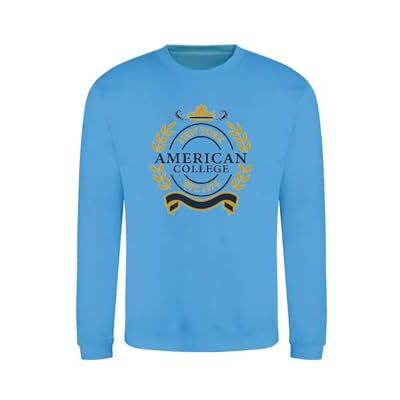 AMERICAN COLLEGE USA , Sweatshirts, Pullover, Jungen, Mädchen, Westen, Hoodies, Fleece, Jacke, Thermo, Mit Kapuze, Kinder Bekleidung, Unisex, Modell ACSCRW5 Indigo 14 Jahre AMERICAN COLLEGE USA , Sweatshirts, Pullover, Jungen, Mädchen, Westen, Hoodies, Fleece, Jacke, Thermo, Mit Kapuze, Kinder Bekleidung, Unisex, Modell ACSCRW5 Indigo 14 Jahre