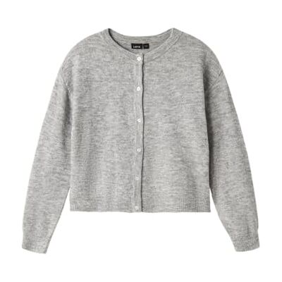 NAME IT Mädchen Nlflodet Ls Short Knit Cardigan Noos Strickjacke, Light Grey Melange/Detail:14-0405, 170-176 EU NAME IT Mädchen Nlflodet Ls Short Knit Cardigan Noos Strickjacke, Light Grey Melange/Detail:14-0405, 170-176 EU