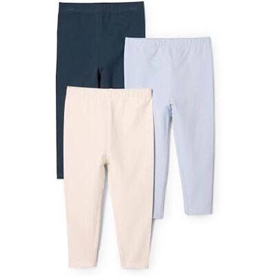 Amazon x Sofia Grainge Baby Mädchen Leggings, 3er Pack, Dunkles Marineblau/Elfenbein/Hellblau, 2 Jahre Amazon x Sofia Grainge Baby Mädchen Leggings, 3er Pack, Dunkles Marineblau/Elfenbein/Hellblau, 2 Jahre