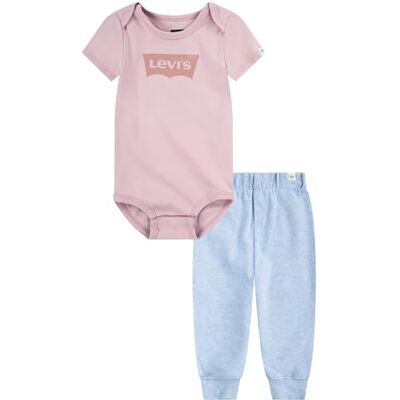 Levi's Unisex Baby LVN BATWING BODYSUIT SET 6EK336 Abgestimmte Outfits, PEACHSKIN, NB0-3 Levi's Unisex Baby LVN BATWING BODYSUIT SET 6EK336 Abgestimmte Outfits, PEACHSKIN, NB0-3