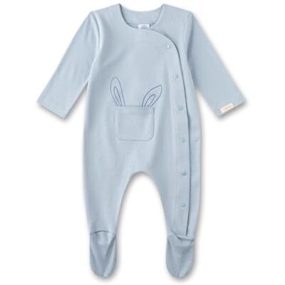 Sanetta Newborn-Strampler hellblau Hase Bio-Baumwolle, GOTS-zertifiziert, anschmiegsam. Sanetta Newborn-Strampler hellblau Hase Bio-Baumwolle, GOTS-zertifiziert, anschmiegsam.