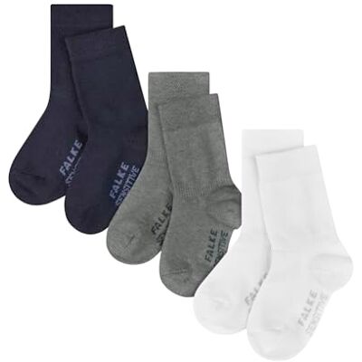 FALKE Unisex Baby Socken Sensitive Multipack B So Baumwolle mit Komfortbund 3 Paar, Mehrfarbig White Grey Blue Mix 0020, 62-68 FALKE Unisex Baby Socken Sensitive Multipack B So Baumwolle mit Komfortbund 3 Paar, Mehrfarbig White Grey Blue Mix 0020, 62-68