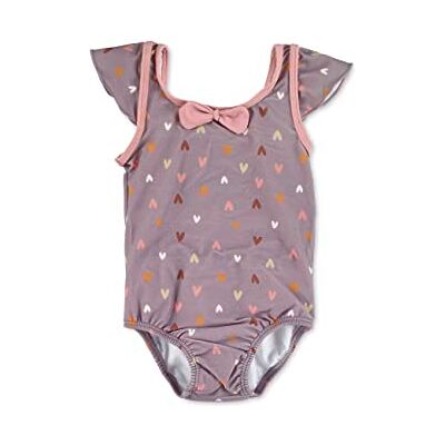 Sterntaler Badeanzug mit Herzchen Print UV-Schutz 50+ Schwimmanzug mit Windeleinsatz bis Größe 86/92 Badebekleidung für Mädchen mit Zierschleife, pastellviolett, Größe 116 Sterntaler Badeanzug mit Herzchen Print UV-Schutz 50+ Schwimmanzug mit Windeleinsatz bis Größe 86/92 Badebekleidung für Mädchen mit Zierschleife, pastellviolett, Größe 116