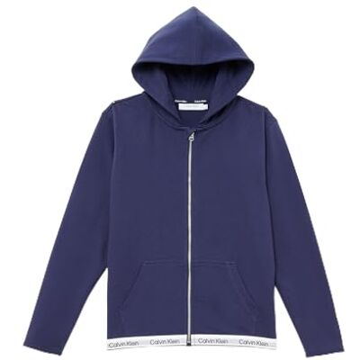 Calvin Jeans Kids Gender Inclusive's Ls Zip Up Hoodie KK0KK00111, Blue (Peacoat), 10-12 Calvin Jeans Kids Gender Inclusive's Ls Zip Up Hoodie KK0KK00111, Blue (Peacoat), 10-12