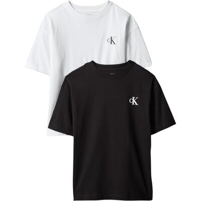 Calvin Jungen 2-Pack Monogram Top Ss Lvcktji19b Set, Black (Brightwhite/Pvhblack), 14 Jahre Calvin Jungen 2-Pack Monogram Top Ss Lvcktji19b Set, Black (Brightwhite/Pvhblack), 14 Jahre