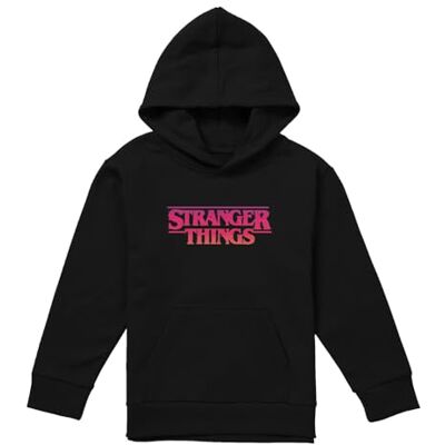 Stranger Things Sunset Logo Youth Kids Boy Girls Pull-Over Hoodie, Schwarz, 9–11 J Stranger Things Sunset Logo Youth Kids Boy Girls Pull-Over Hoodie, Schwarz, 9–11 J