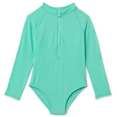 Amazon Mädchen Langärmliger Rashguard-Badeanzug mit Reißverschluss , Kräftiges Minzgrün, 9 Jahre Amazon Mädchen Langärmliger Rashguard-Badeanzug mit Reißverschluss , Kräftiges Minzgrün, 9 Jahre