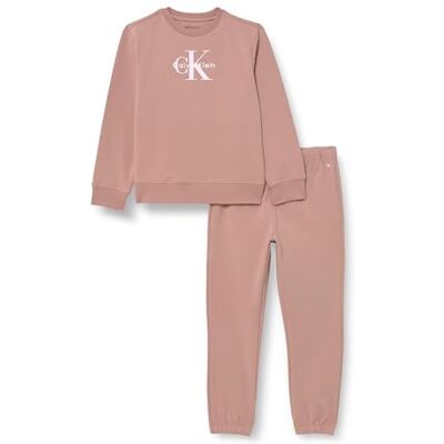 Calvin Baby Set Monogram Sweatshirt und Jogginghose, Rosa (Noble Rose), 4 Jahre Calvin Baby Set Monogram Sweatshirt und Jogginghose, Rosa (Noble Rose), 4 Jahre